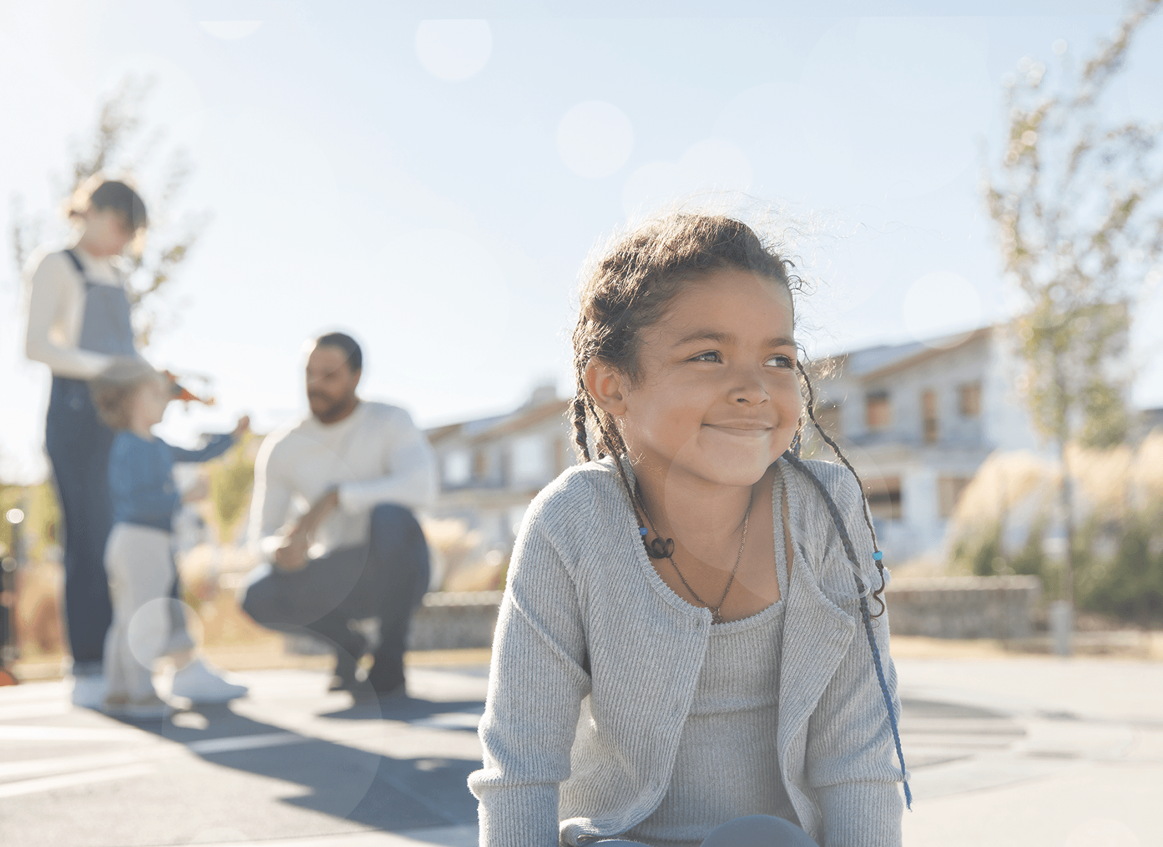 Girl playing in community